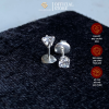 Bông tai bạc Ý S925 đính đá Cubic Zirconia lấp lánh Chui Vặn/ Chui Đẩy